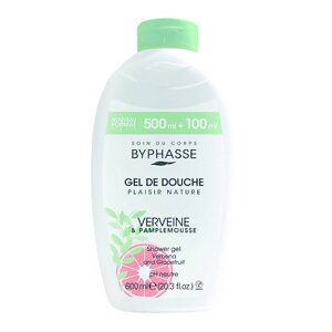 Byphasse гель для душа caresse вербена и грейпфрут 600.0