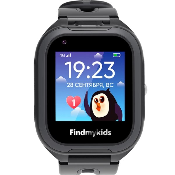 Часы-телефон FindMyKids детские 4G Go, черные от компании Admi - фото 1