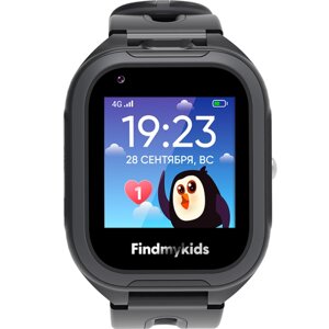 Часы-телефон FindMyKids детские 4G Go, черные