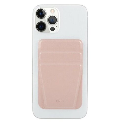 Чехол-бумажник Uniq MagSafe LYFT Magnetic для iPhone, экокожа, розовый