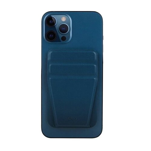 Чехол-бумажник Uniq MagSafe LYFT Magnetic для iPhone, экокожа, синий