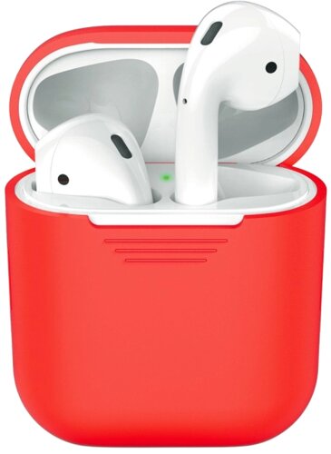 Чехол Deppa для футляра наушников Apple AirPods, силикон, красный