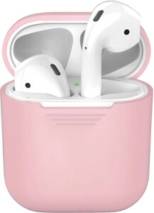 Чехол Deppa для футляра наушников Apple AirPods, силикон, розовый