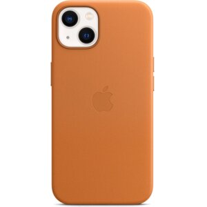 Чехол-крышка Apple MagSafe для iPhone 13, кожа, золотистая охра (MM103)