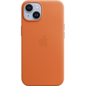 Чехол-крышка Apple MagSafe для iPhone 14, кожа, оранжевый (MPP83)