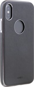 Чехол-крышка Uniq Glacer Luxe Heritage для Apple iPhone X, кожзам, черный