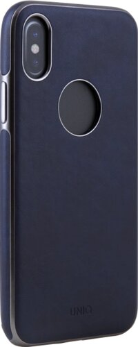 Чехол-крышка Uniq Glacer Luxe Heritage для Apple iPhone X, кожзам, синий