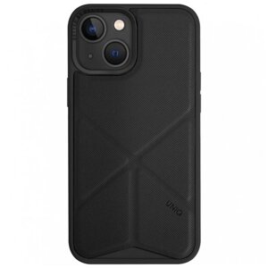 Чехол-крышка Uniq MagSafe Transforma для iPhone 14, экокожа, черный