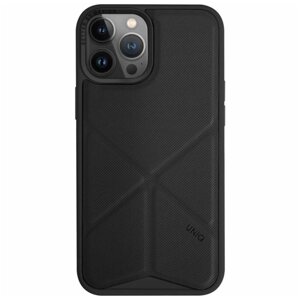 Чехол-крышка Uniq MagSafe Transforma для iPhone 14 Pro, экокожа, черный