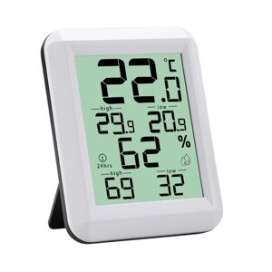 Цифровой ЖК-дисплей Термометр Электронный измеритель температуры и влажности Гигрометр 12/24 часа Дисплей