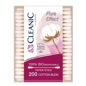 CLEANIC Pure Effect Ватные палочки гигиенические в прямоугольной коробке 200.0