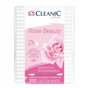 CLEANIC Rose Beauty Ватные палочки гигиенические в бумажной прямоугольной коробке 200.0