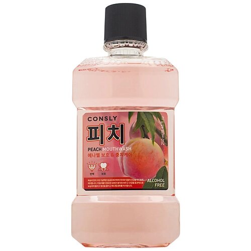 CONSLY Ополаскиватель для полости рта с ксилитом и вкусом персика Peach Mouthwash от компании Admi - фото 1