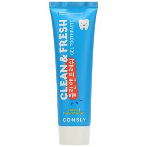 CONSLY Зубная паста гелевая реминерализующая с кальцием и натуральной морской солью Clean & Fresh