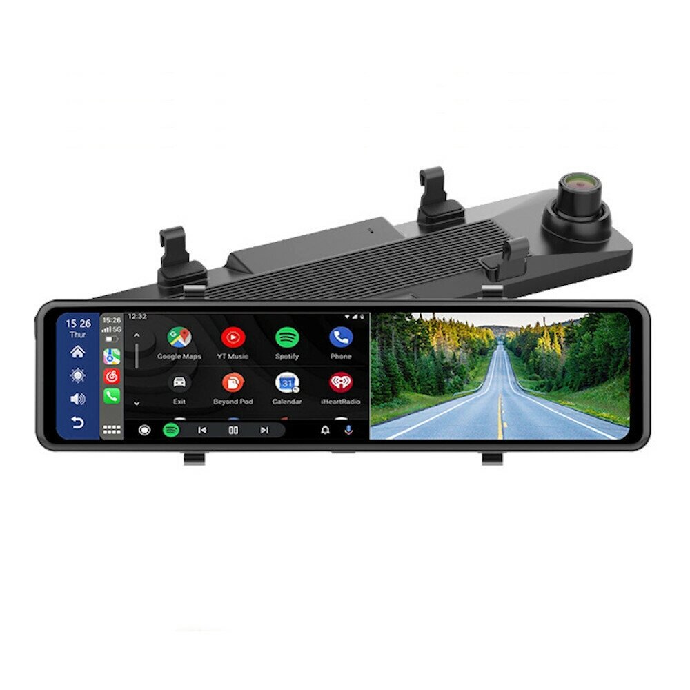 CP06 11,26 дюймовый 2K + 1080P автомобильный видеорегистратор Dash Cam Carplay Android AUTO WIFI bluetooth голосовое упр от компании Admi - фото 1