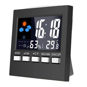 DC-001 Цифровые будильники LCD Метеостанция температуры и влажности Дисплей Настольные часы
