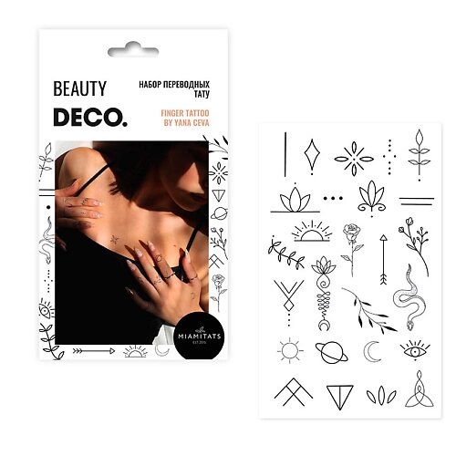 DECO. Набор татуировок для тела by Miami tattoos (Finger tattoo) от компании Admi - фото 1