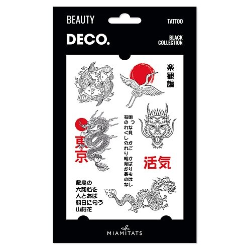 DECO. Татуировка для тела BLACK COLLECTION by Miami tattoos переводная Japan style от компании Admi - фото 1