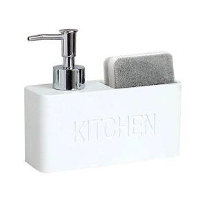DENEZO Дозатор для моющего средства и мыла с подставкой для губки "Kitchen", кухонный диспенсер