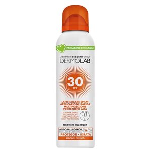 DERMOLAB Солнцезащитное молочко-спрей для лица и тела Sun Milk Spray Multi-Position Fast Application High Protection Spf 30