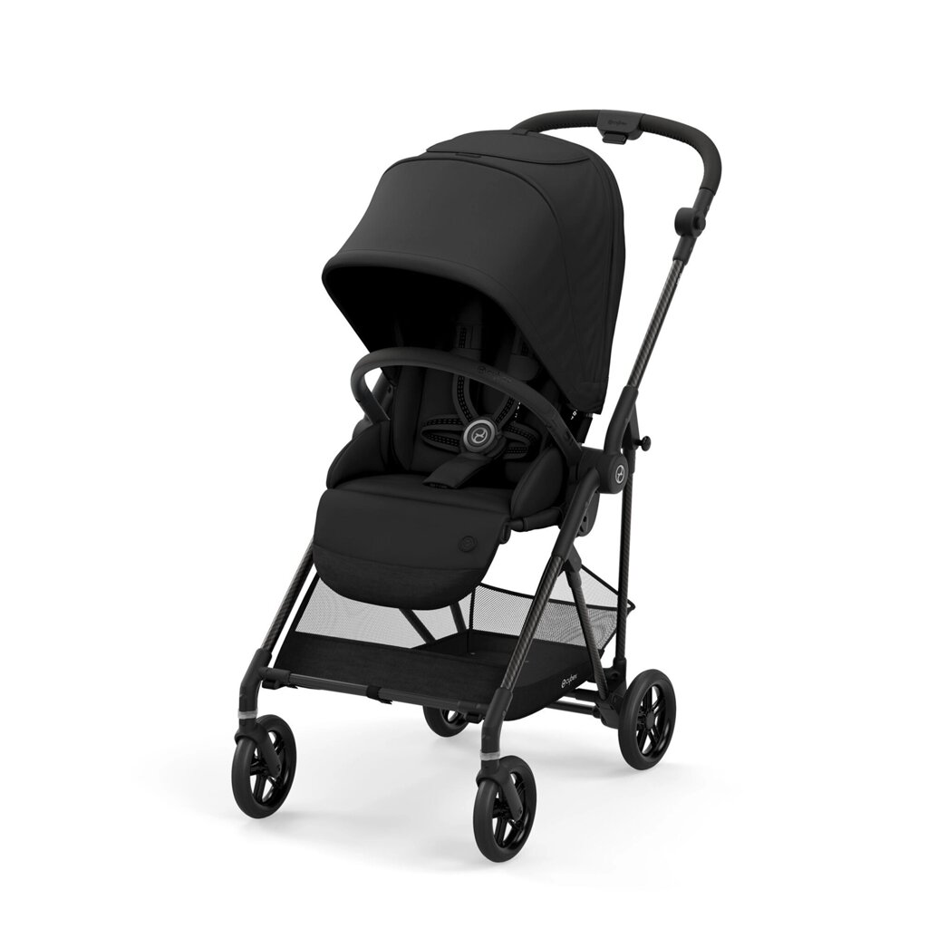 Детская коляска Melio Carbon Deep Black с дождевиком CYBEX от компании Admi - фото 1