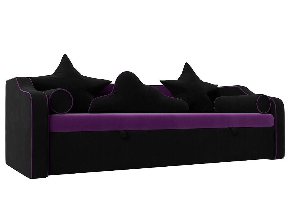 Детский диван-кровать Рико Микровельвет Фиолетовый/Черный от компании Admi - фото 1