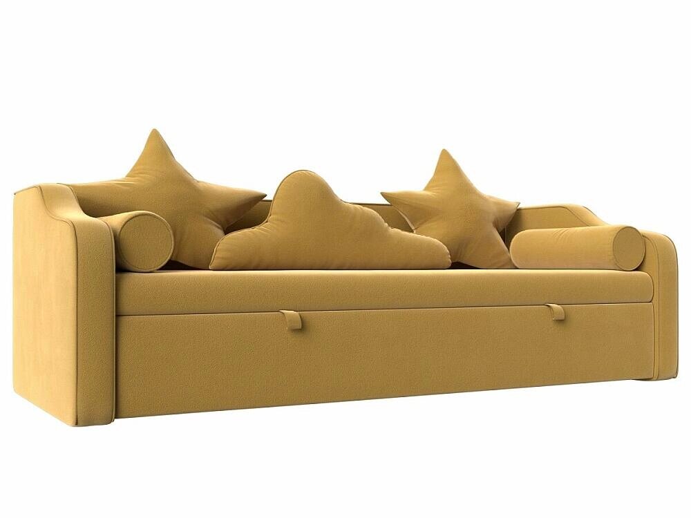 Детский диван-кровать Рико Микровельвет Желтый от компании Admi - фото 1