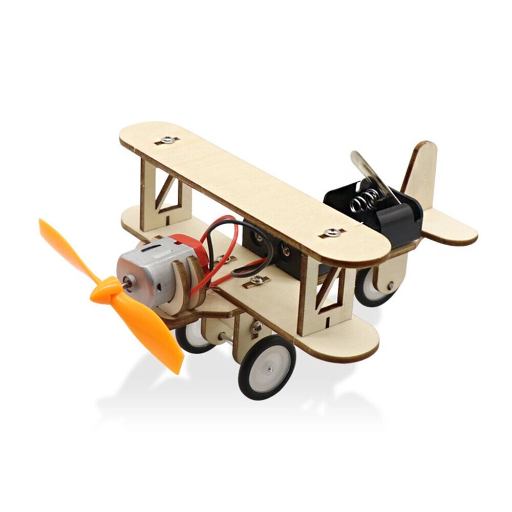 DIY электрическая рулежная модель самолета игрушки деревянный самолет двойной Мотор биплан для детей маленькие изобретен от компании Admi - фото 1