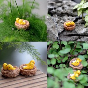 DIY птичье гнездо смолы небольшой орнамент мох микро предметы интерьера дома сочные Растение украшения