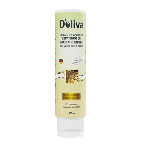 D’OLIVA бальзам-кондиционер «кератиновое восстановление» для укрепления волос 400
