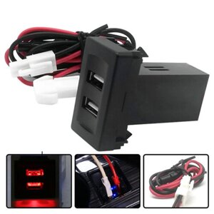 Dual USB Авто Зарядное устройство Разъем 2.1A Кулисный адаптер Переключатель Панель красный свет для VW Transport T4