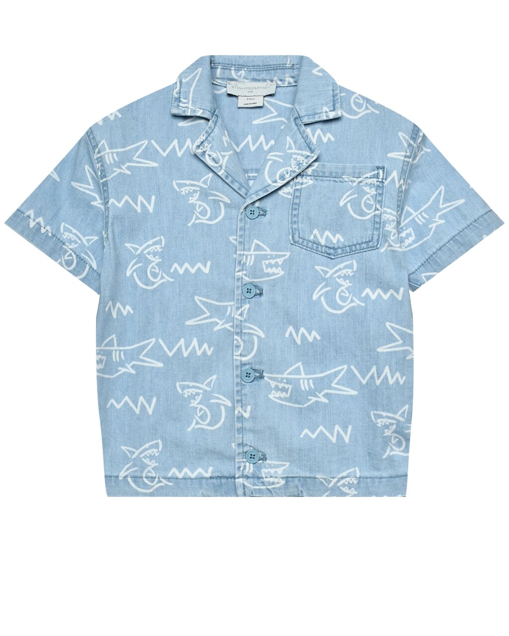 Джинсовая рубашка с принтом акулы Stella McCartney от компании Admi - фото 1