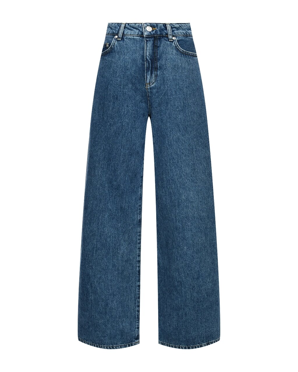 Джинсы палаццо широкие, синие Mo5ch1no Jeans от компании Admi - фото 1