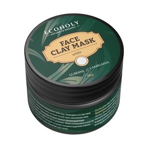 ECOHOLY Глина белая с ламинарией и экстрактом гуараны Face Clay Mask White Guarana & Laminaria