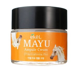 EKEL Крем для лица с Лошадиным жиром Ампульный Ampule Cream Mayu 70.0