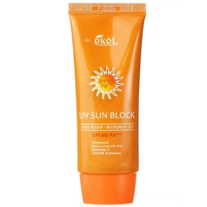 EKEL Крем солнцезащитный с Алоэ и витамином Е SPF50 PA Sun Block Waterproof 70.0