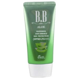 EKEL Тональный ББ крем с Алоэ Увлажняющий BB Cream Aloe Sun Protection SPF50+ PA