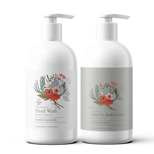 EMPIRE AUSTRALIA Жидкое мыло для рук и лосьон для тела с маслами розы и ветивера Therapeutic Series