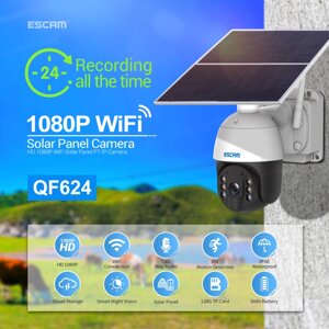 ESCAM QF624 HD 1080P WiFi Солнечная Panel PT IP камера Облачное хранилище Батарея Солнечная Мониторинг панорамирования/н