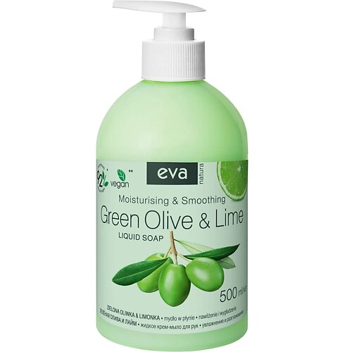 EVA NATURA Жидкое крем-мыло для рук "Зелёная олива и Лайм" 500.0 от компании Admi - фото 1