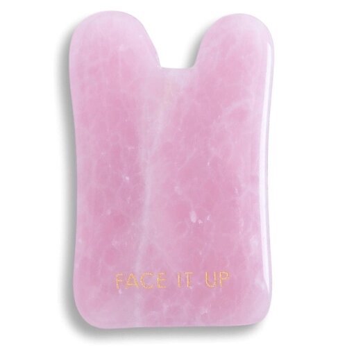 FACE IT UP Гуаша для массажа лица из розового кварца в форме "Ушки" от компании Admi - фото 1
