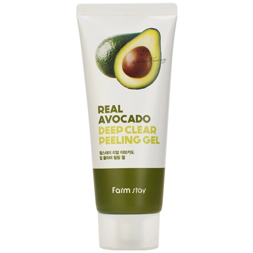 FARMSTAY Гель для лица отшелушивающий с экстрактом авокадо Real Avocado Tea Deep Clear Peeling Gel