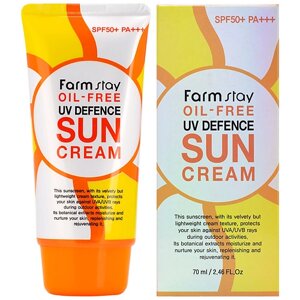 FARMSTAY Крем для лица Солнцезащитный без содержания масел SPF50+ PA Oil-Free UV Defence Sun Cream