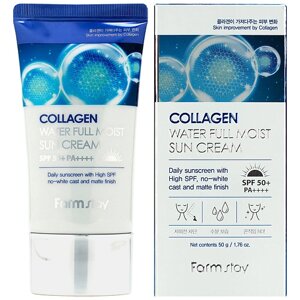 FARMSTAY Крем для лица увлажняющий солнцезащитный с коллагеном SPF50+PA Collagen Water Full Moist Sun Cream