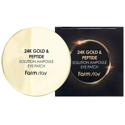 FARMSTAY Патчи для глаз гидрогелевые с 24-х каратным золотом и пептидами 24K Gold & Peptide Solution Ampoule Eye Patch от компании Admi - фото 1