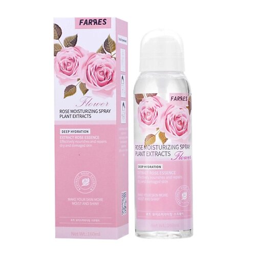 FARRES Спрей для макияжа фиксирующий "Rose" с гиалуроновой кислотой 160.0