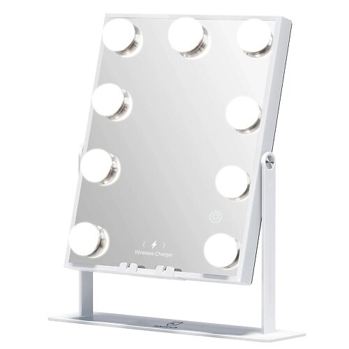 FENCHILIN Настольное зеркало с LED подсветкой, аккумулятором и Bluetooth динамиками, 30х25см от компании Admi - фото 1