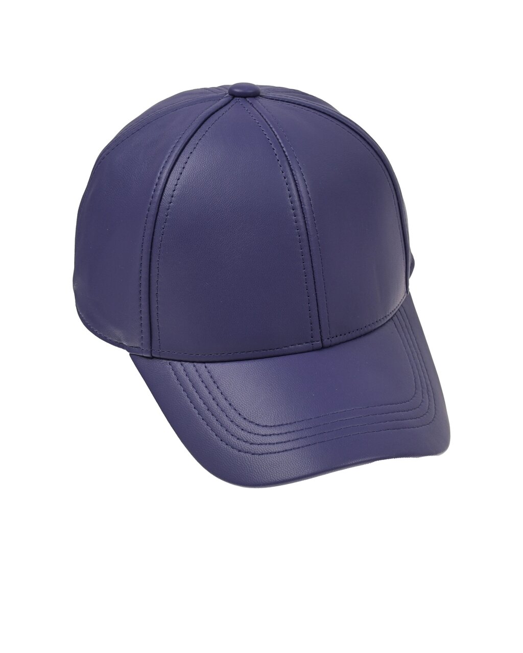 Фиолетовая кепка из натуральной кожи Yves Salomon от компании Admi - фото 1