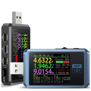 FNIRSI-FNB48P Амперметр Вольтметр USB-тестер TYPE-C Обнаружение быстрой зарядки Триггер Измерение пульсаций емкости с ме