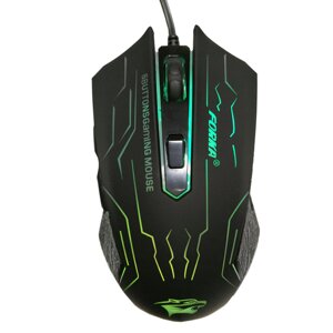 FORKA Gaming Мышь Бесшумный Click 6 Кнопки 4-ступенчатый регулируемый 1200-3200 точек на дюйм LED Проводная USB-подсветк